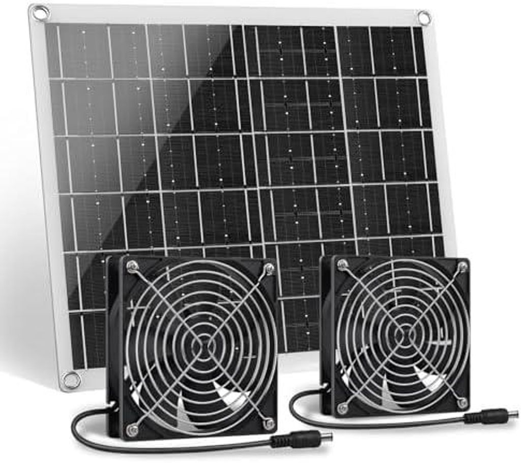 Solar Ventilator, 15W Solarpanel Ventilator mit Zwei IPX6 Produktbild 