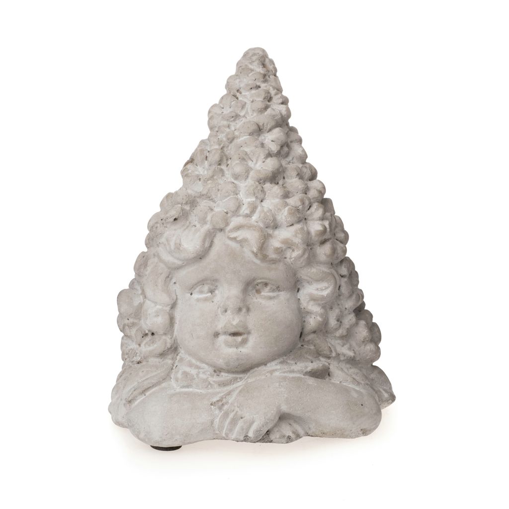 Fee Gartendeko Figuren Gartenfiguren Ø11,5x11cm H14cm Statue Elfen Skulptur Zement grau gewischt