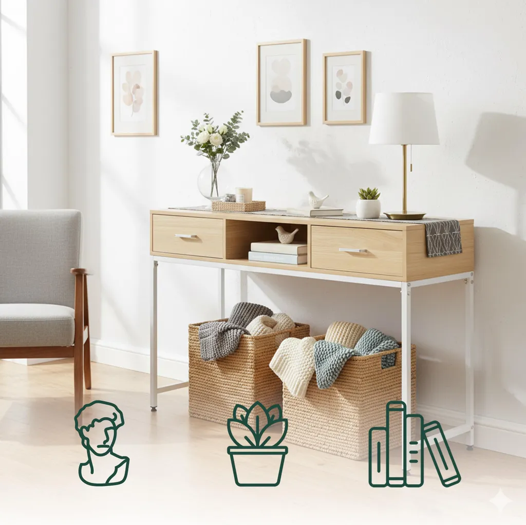 Table Console de Rangement pour Organiser une Entrée Encombrée - 3