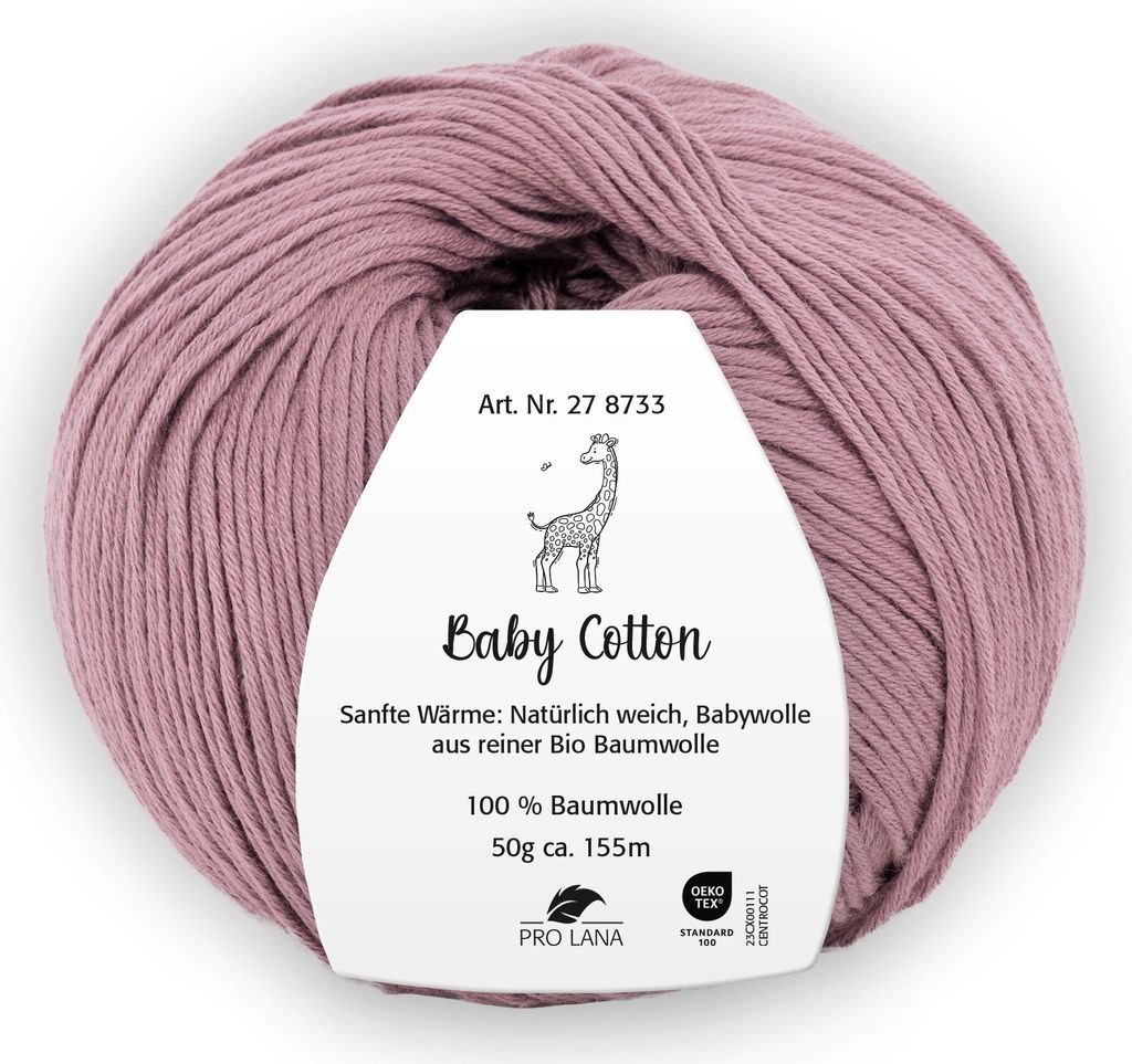 Pro Lana BABY Baumwolle 50 g 100 % Baumwolle Babywolle speichelecht 155 m Farbe 047 - hyazinth