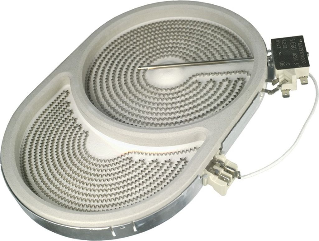 Strahlheizkörper Zweikreis Glaskeramikkochfeld 2400/1500W 265x170mm Ego 1057411604 HiLight-Heizkörper oval