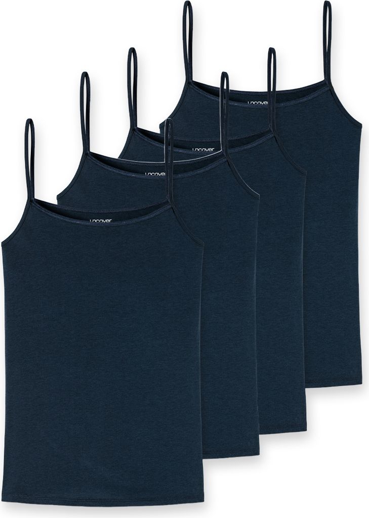 uncover by Schiesser 4er Pack Bamboo Baumwolle Spaghetti Top Hochwertig verarbeitet, Bequemes Tragegefühl, Aus elastischem Single-Jersey