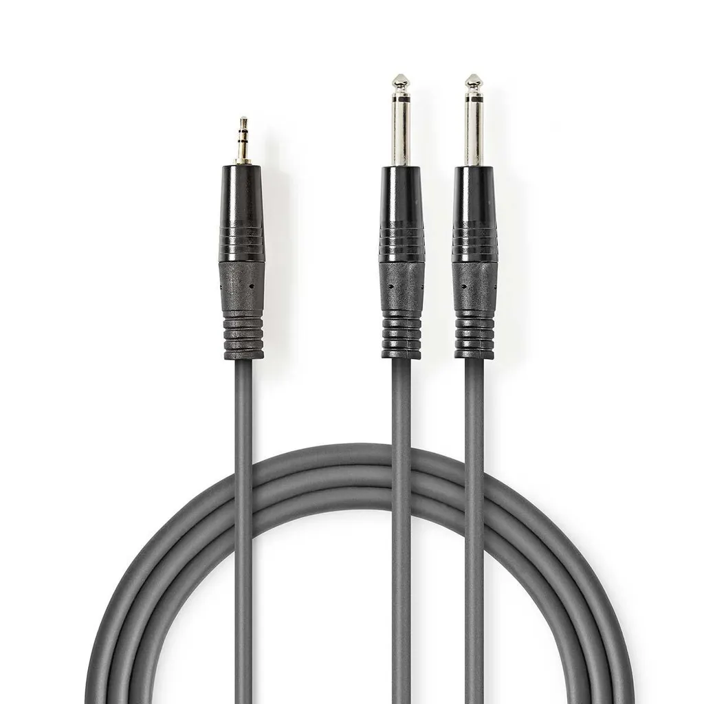 Cavo Audio Jack 3.5 a 2x 6.35 mm 3m - Segnale Hi-Fi Nickelplaterad