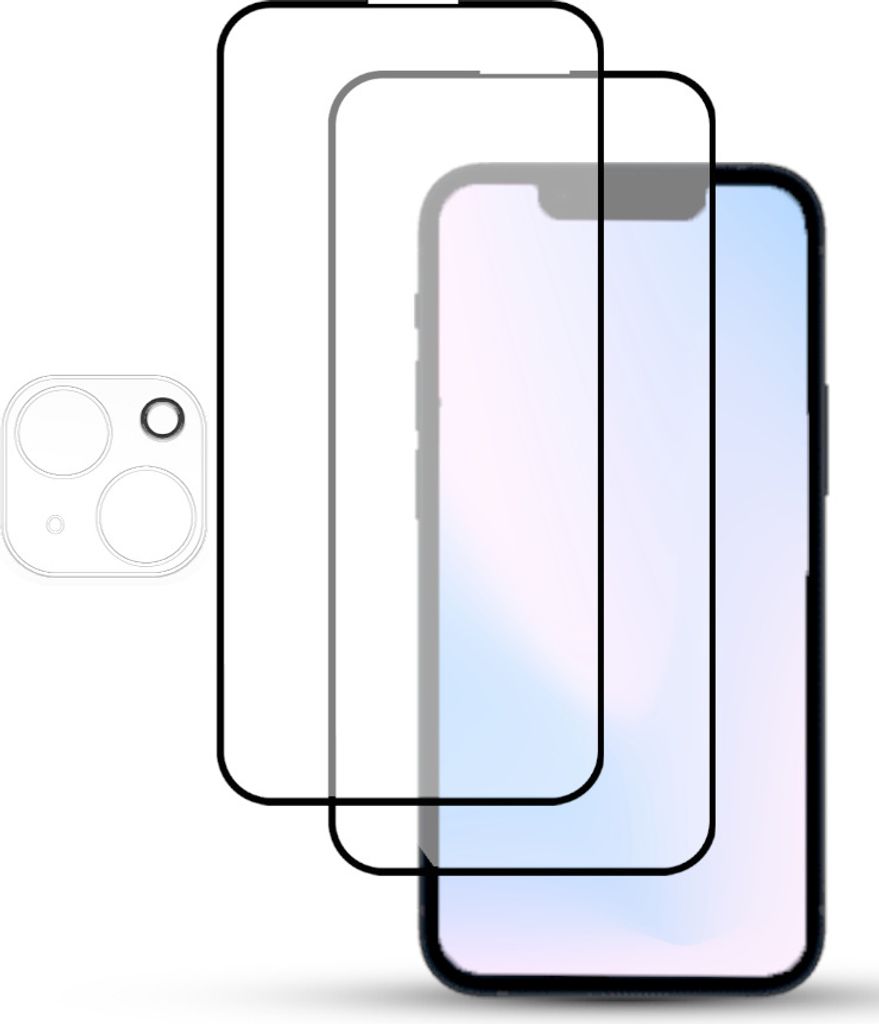 2-Pack IPHONE 15 PLUS Displayschutzfolie und 1-Pack Objektivschutz aus 9H gehärtetem Glas