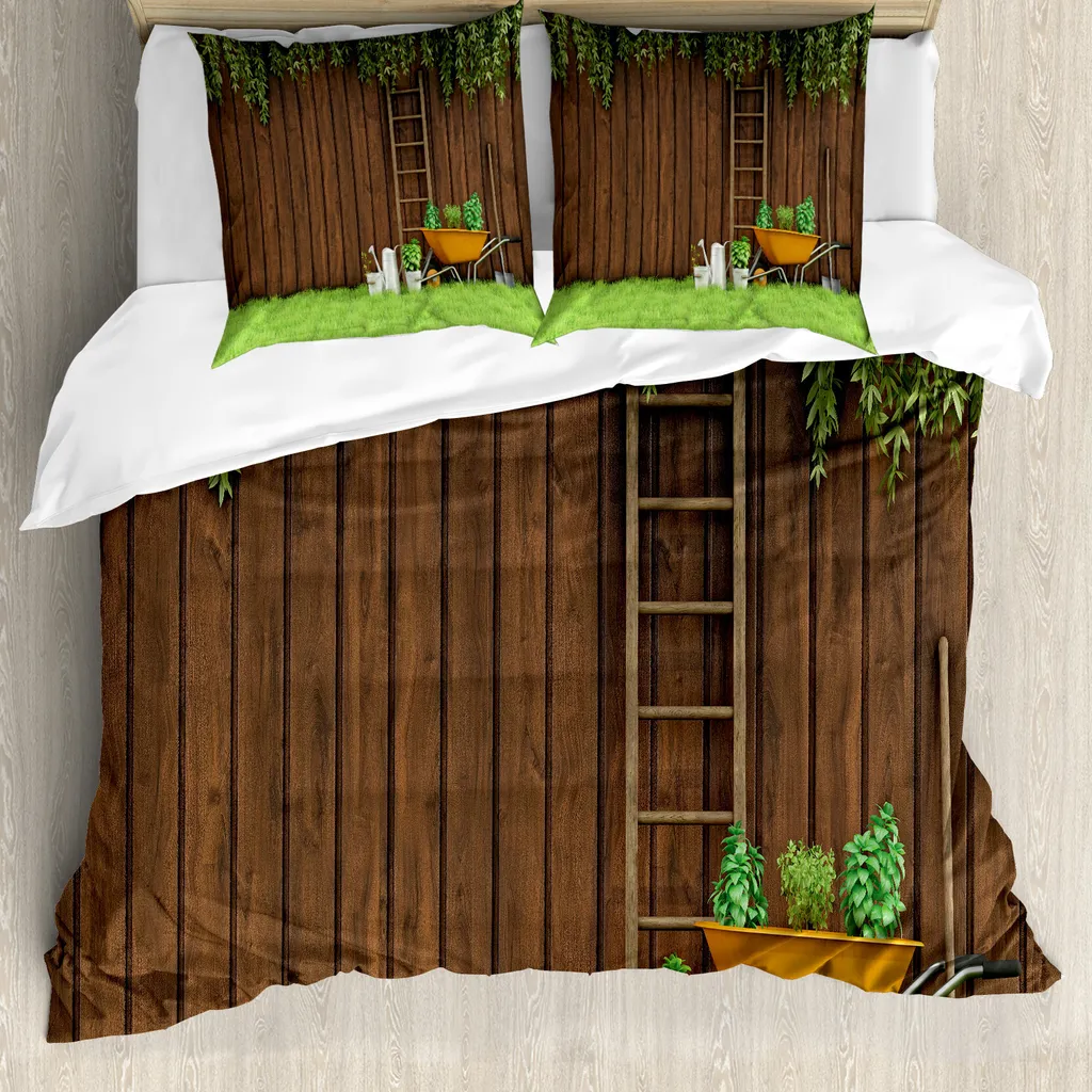 ABAKUHAUS Federa Per Cuscino 40x90 Cm – Vista Dal Rifugio, Stampa A Due Lati, Impermeabile, Marrone E Verde - 3