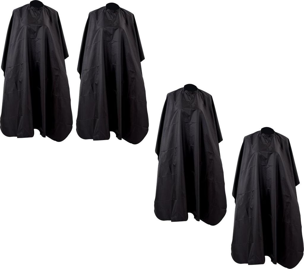 4er Set Friseurumhang Erwachsene und Kinder mit Klettverschluss - Schwarzer Haarschneideumhang 120 x 145 cm - wasserdichter XXL Frisör Umhang für...