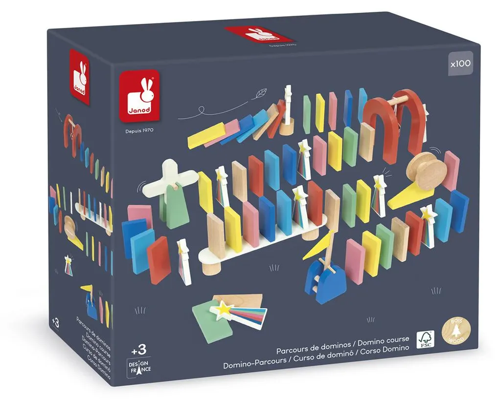 Janod Applepop Domino Parcours - Solution Ludique contre l'Ennui Enfant