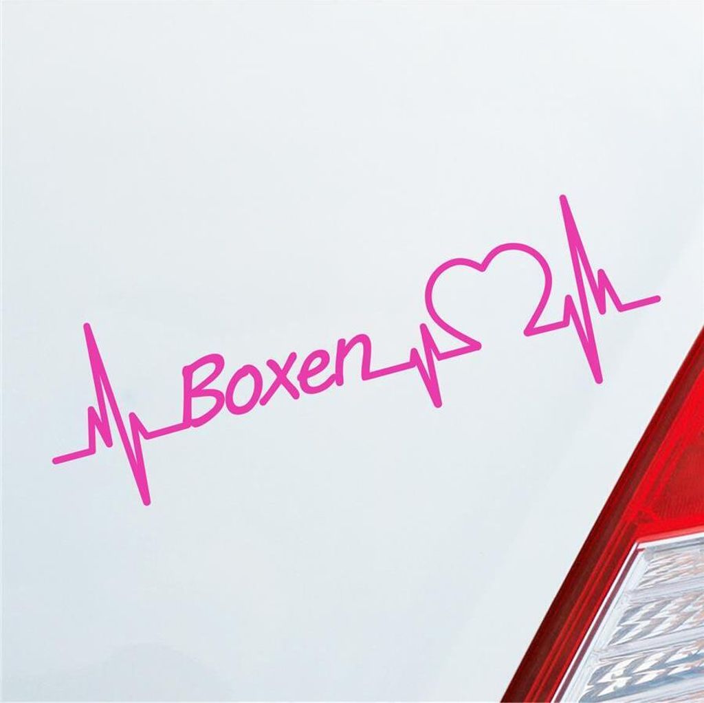 Auto Aufkleber Boxen Herzschlag Kampfsport Wettkampf Sport Liebe 19x6 cm Pink Sticker Heckscheibenaufkleber