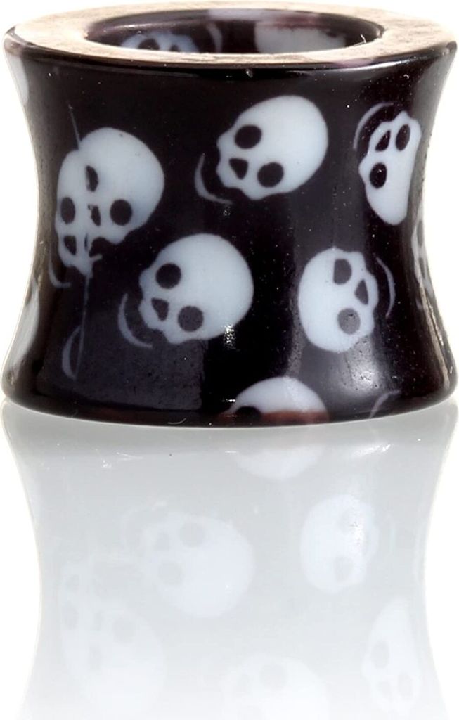 Karisma Ohr Flesh Plug Tunnel Piercing Acryl Totenköpfe T6349 Größe - 6.0 Millimeter
