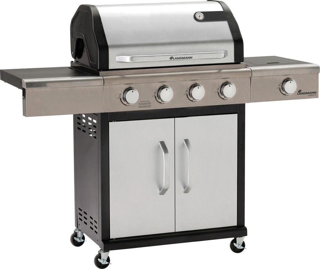 Landmann Gasgrill Triton PTS 4.1, Wagen, Schwarz, Edelstahl, Eckig, 140 cm, 120 cm, 121 cm