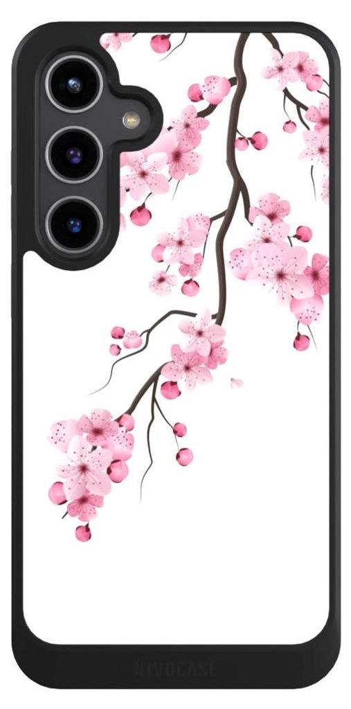 NIVOCASE Hülle für Samsung Galaxy S24+ Handyhülle NIVOcore Case Schwarz Asien Japan Kirschblüten