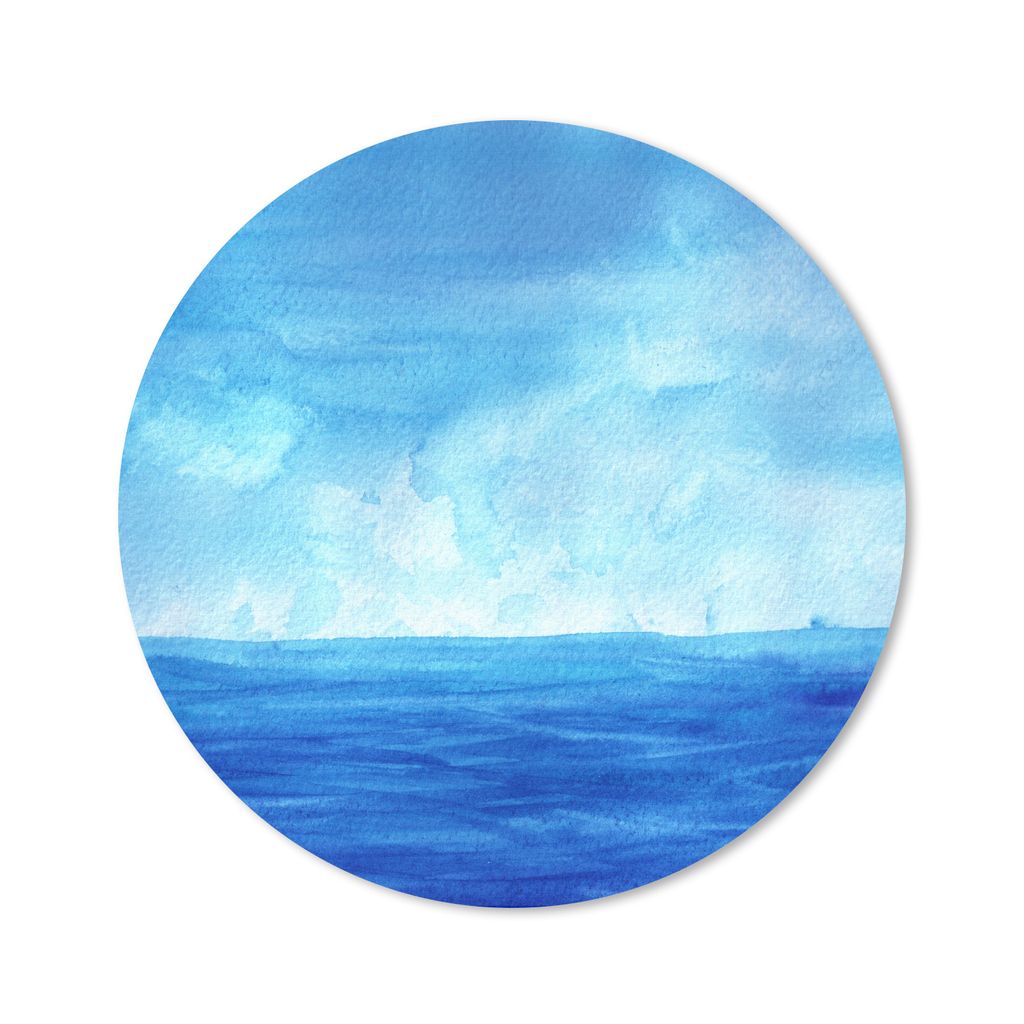 MuchoWow Mauspad Mousepad Aquarell - Meer - Himmel 20x20 cm - Mousepads - Maus Mat - Pad - Mausunterlage - Schreibtischmatte