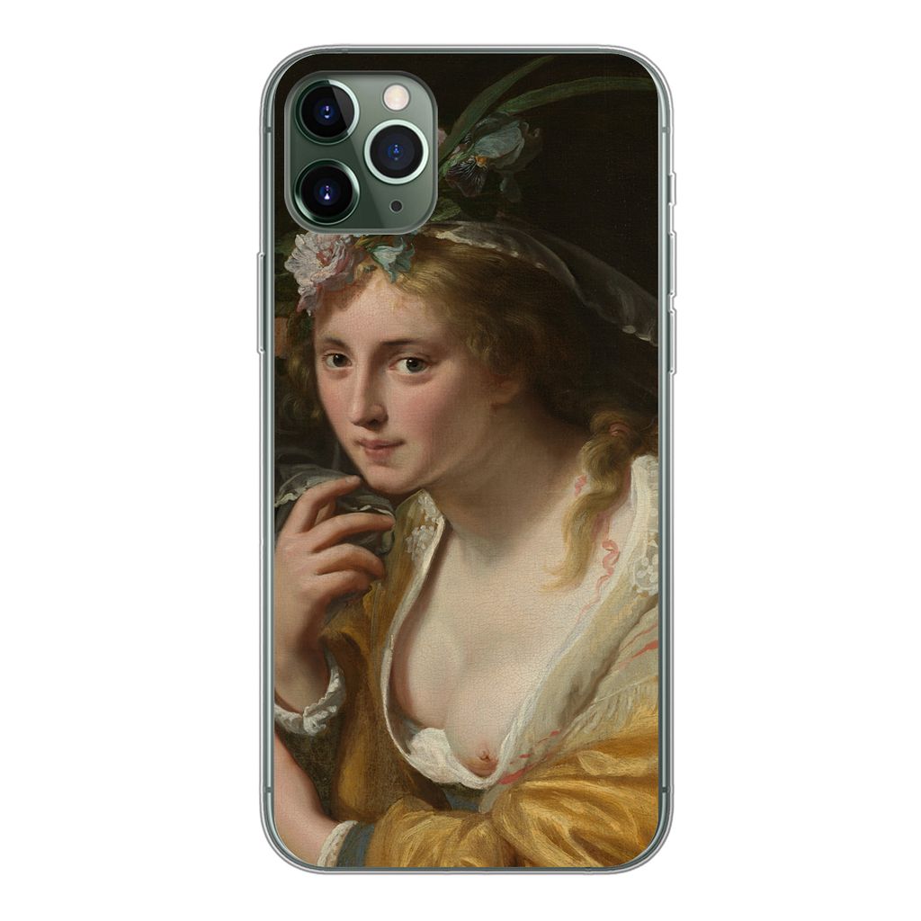 MuchoWow Handyhülle Schutzhülle Hülle für iPhone 11 Pro Max Eine Hirtin - Gemälde von Paulus Moreelse Silikon Softcase Handy Hülle - Schutz
