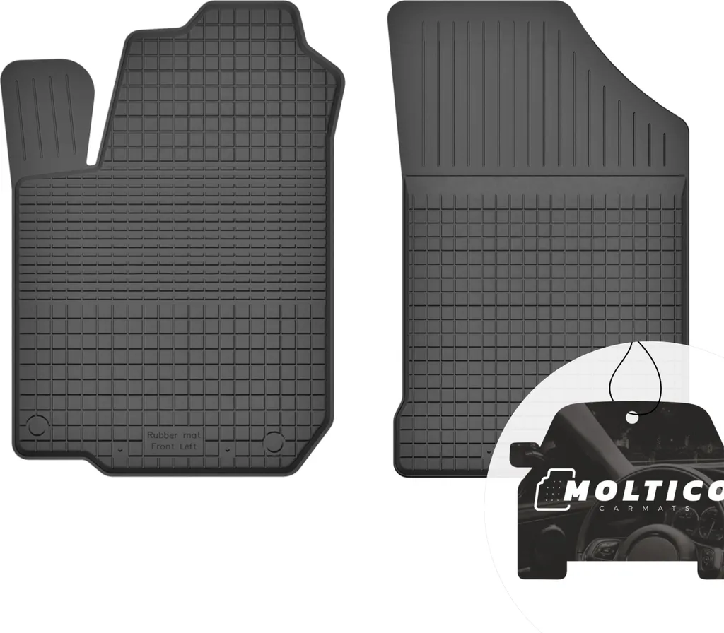 Tappetini Gomma Su Misura Aixam City 2012+: Set 4 Pezzi con Bordo Rialzato