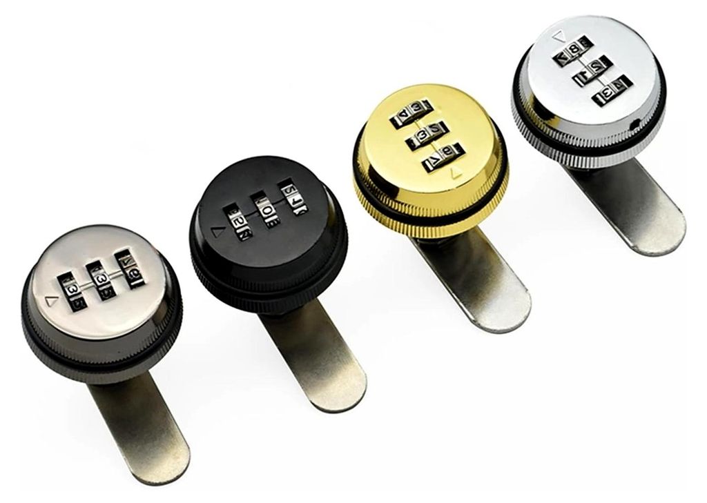 Smart Cam Code Schloss für Schranktür 3-stellige Kombination Passwort Schubladenschloss Box 1St (Schwarz 20mm)