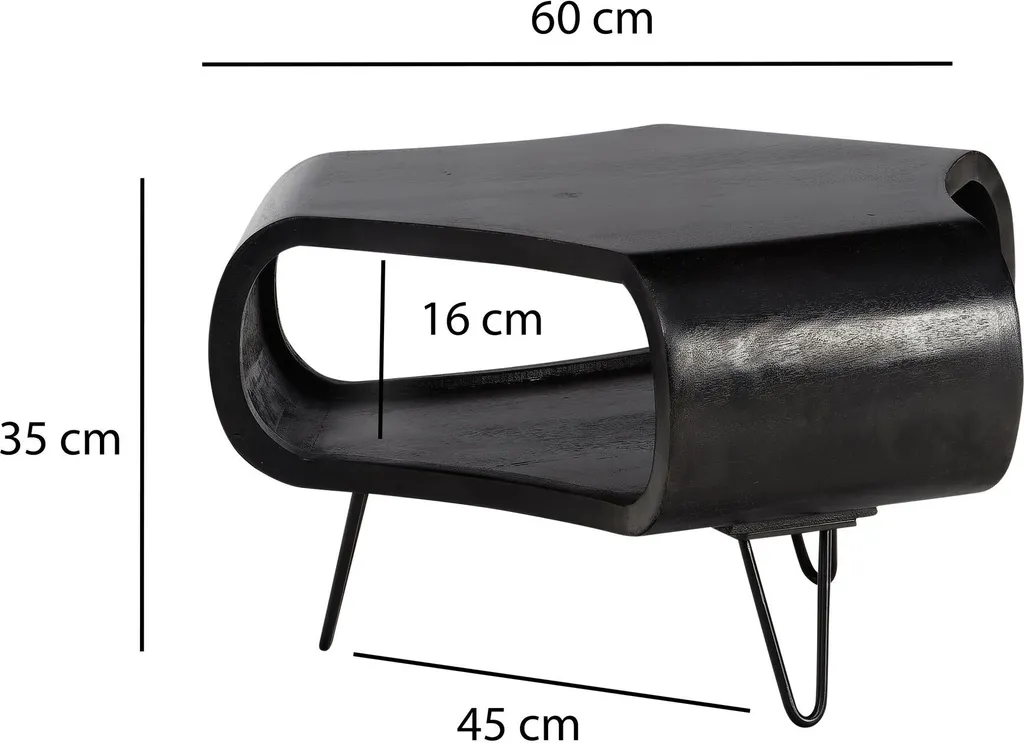 Table basse robuste en bois massif anti-rayures avec support métal stable