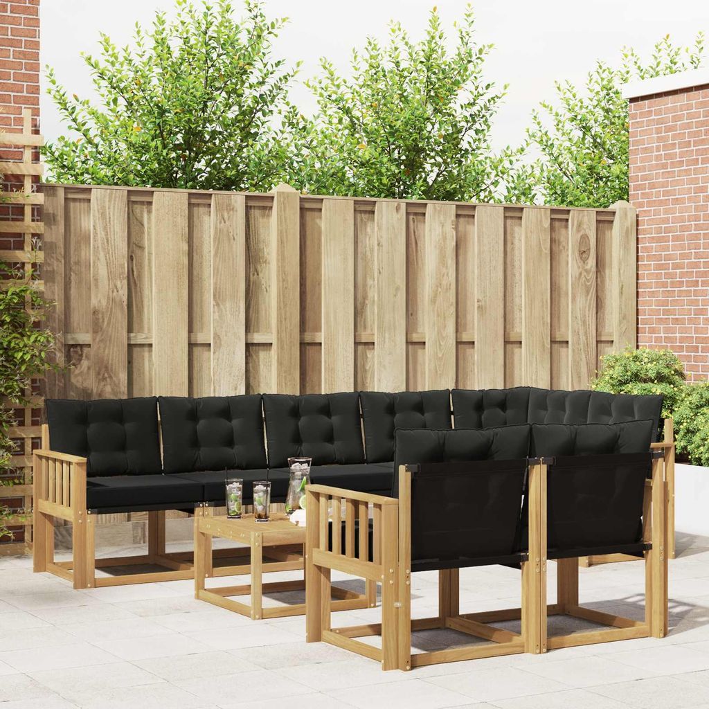 Möbel Outdoor-Sofagarnitur mit Kissen 9 pcs Weiß und SchwarzGartensofas - Gartensofas c3774