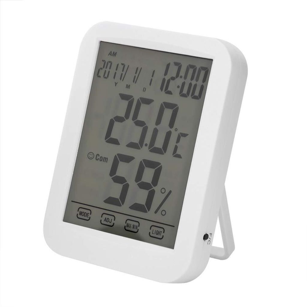 Digitales Thermometer – Touch-Großbilduhr, Temperatur- und Luftfeuchtigkeitsmesser, Thermometer, digitales Thermometer für Zuhause