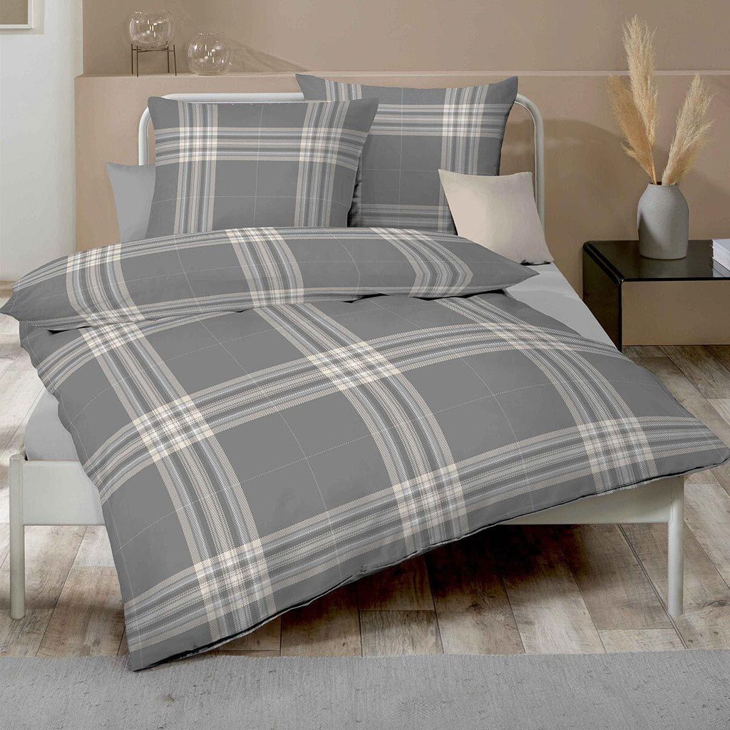 Kaeppel Biber Bettwäsche Pure 135x200 cm + 80x80 cm anthrazit