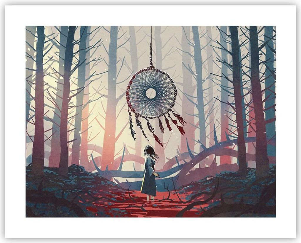 Poster - Poster ohne Rahmen - Märchen Fänger Träume - 50x40 cm - Wand Bild - Wanddeko - Wandbilder - Kunstposter - Wandposter - Bilder - Kunstdr...