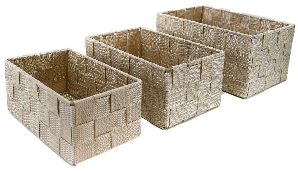 3er-Set geflochtene Aufbewahrungsboxen für Badezimmer Produktbild 
