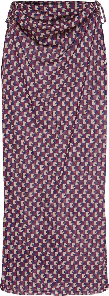 LSCN by Lascana Meshrock rot-blau-beige bedruckt Größe 36