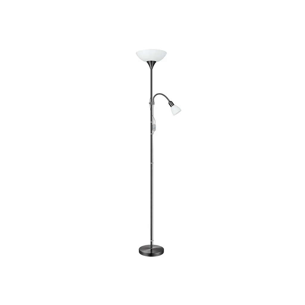 Lampadaire liseuse Up 2 Blanc et Nickel-noir pour coin lecture et salon