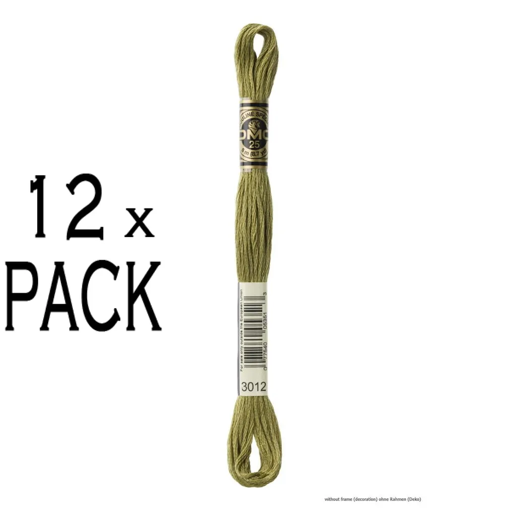 Set 12x Filo DMC 3012 Mouliné Spécial 8m - Ideale per Ricamo Botanico