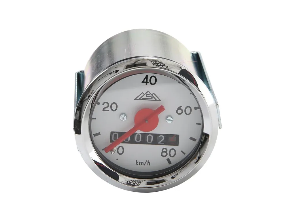 Compteur Tachometer S50 de 48 mm robuste affichage 80 km/h chromé