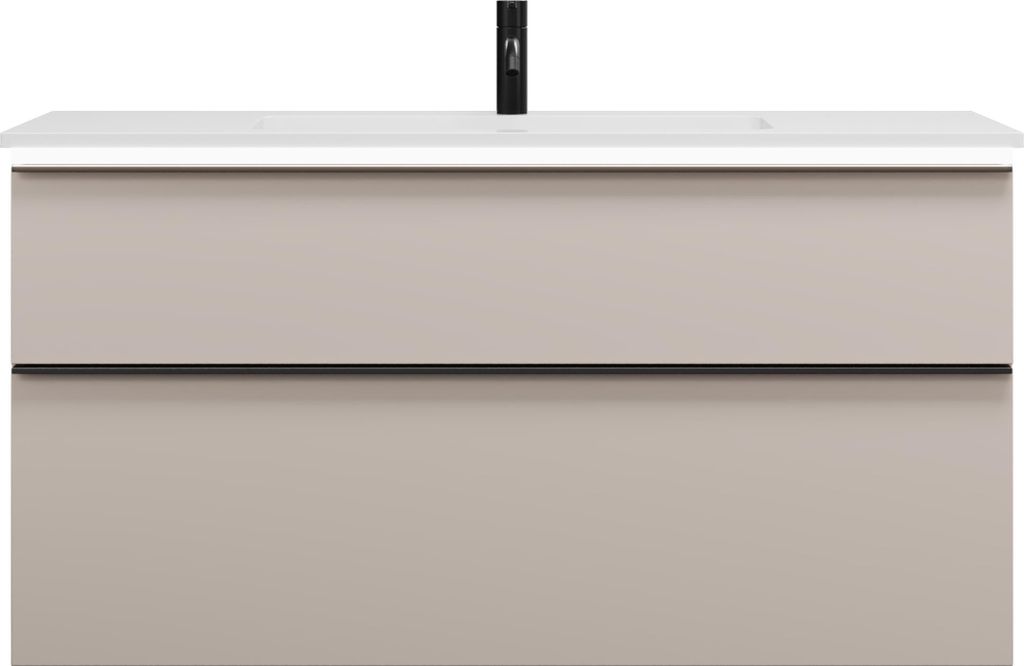 burgbad Eqio Mineralguss-Waschtisch inklusive Waschtischunterschrank mit LED-Beleuchtung, 1220x490x638mm, SHCC122F6583C0001G0252