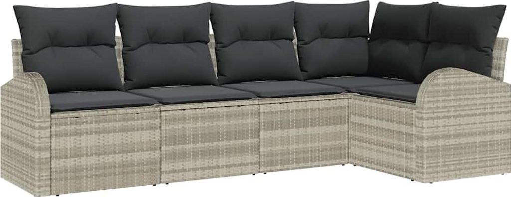 "WINTER SALE" Sofa Set mit Kissen Hellgrau Polyester - Gartenmöbelset NEU9318354