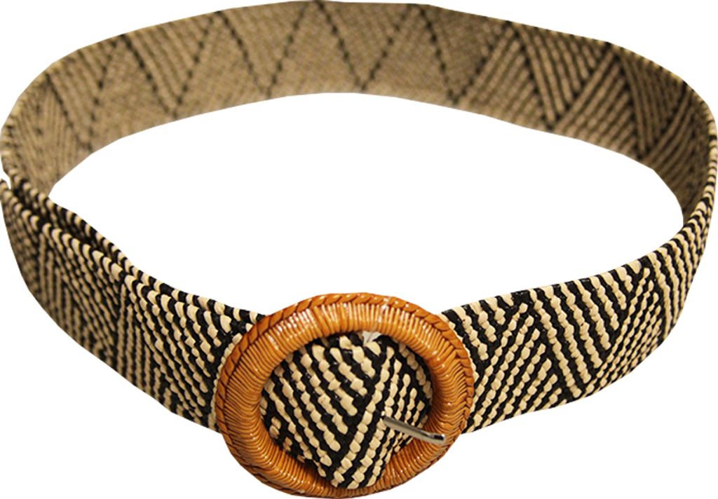 Solis - Gürtel, Zweifarbig, Rattan-Damen 1786 (Einheitsgröße) (Schwarz)