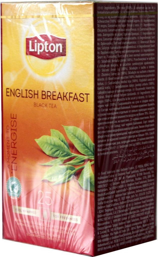 Lipton Schwarztee English Breakfast Energise, 25er Pack Produktbild 