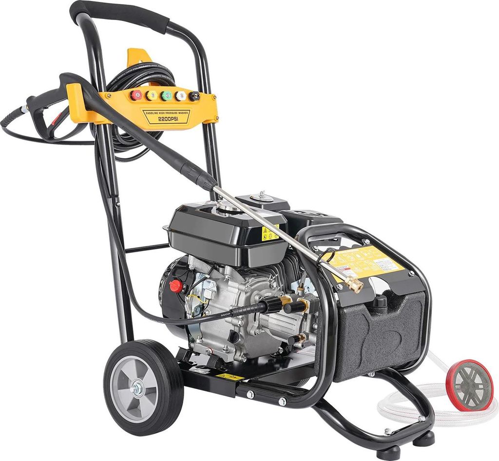 Hochdruckreiniger - Benzinbetrieben - 2200 PSI - Für Auto, Terrasse und Bodenreinigung - Oberflächenvorbereitung - Hellgrau