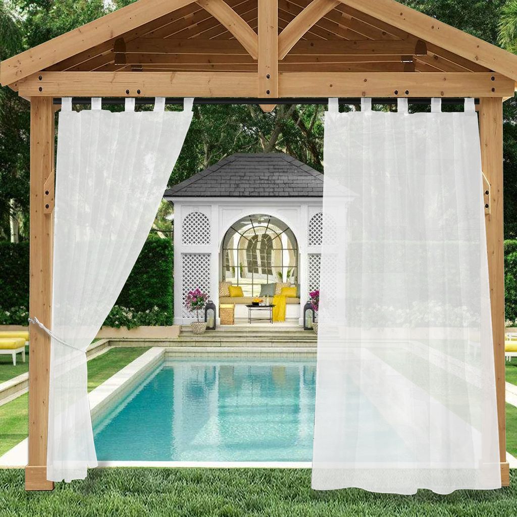Qelus Outdoor Vorhang Transparent – Wasserfest & Wetterfest Für Pavillon, Terrasse, Balkon