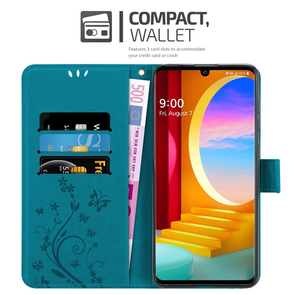 Cadorabo Hülle Für Nokia 7 Plus – Blumen Design Mit Magnet & Kartenfach