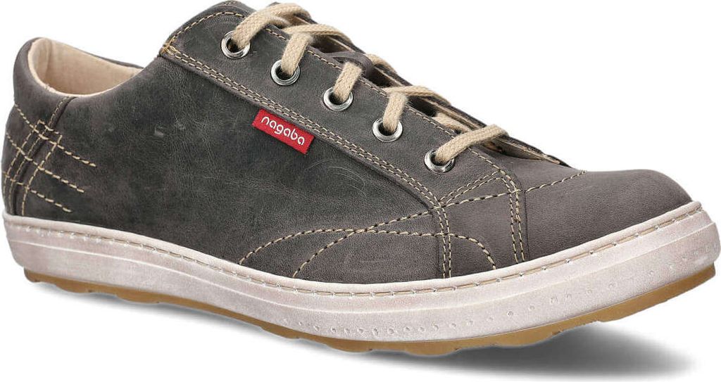 NAGABA Sneaker Herren Halbschuhe Echtleder für Herbst Frühling Graphit, 45