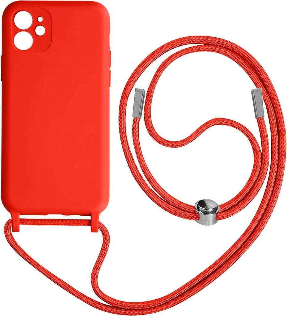 Apple iPhone 11 Schutzhülle mit 80cm langer Nylonkette - Rot