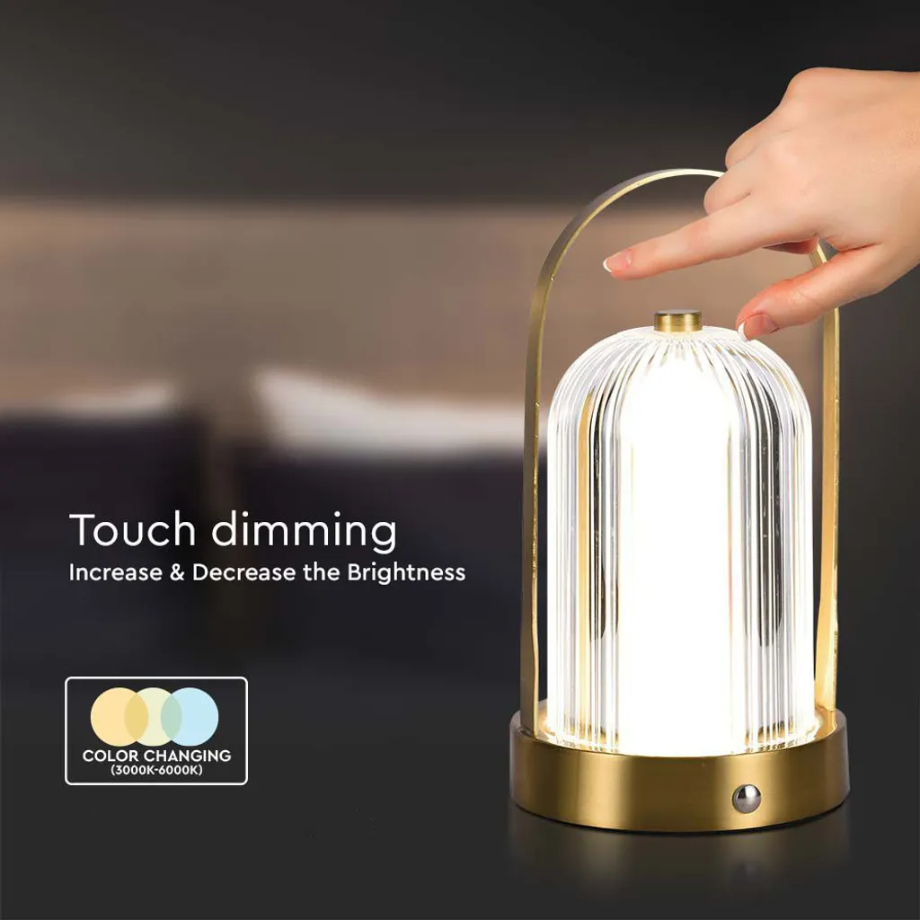 LED Solution Gold Lampe de table rechargeable 225mm 1W - Modèle 7989 - 5