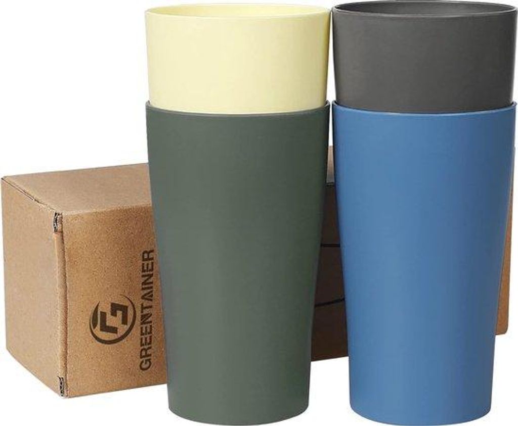 Set 4 Becher 400ml BPA-frei für Kinder und Erwachsene