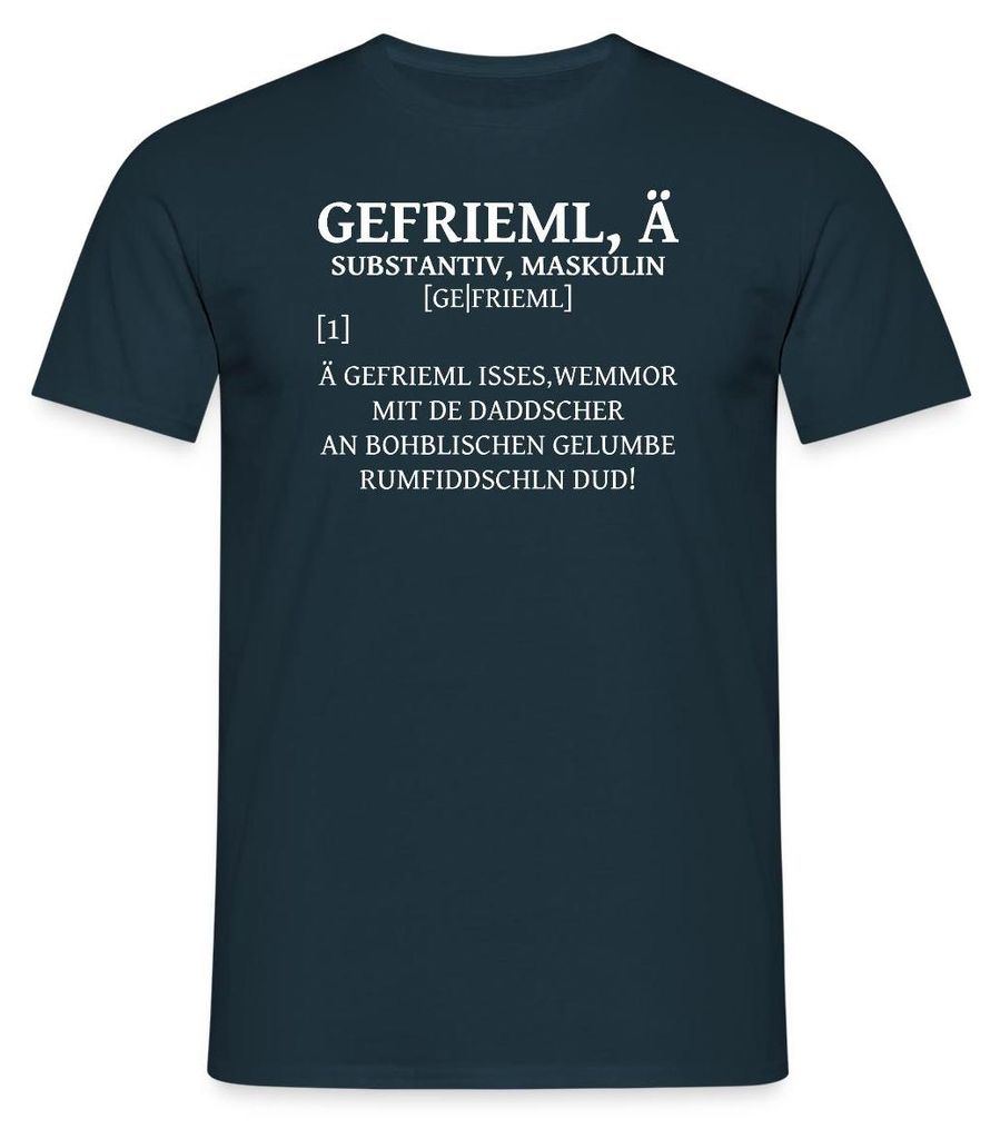 Spreadshirt Gefrieml Ä Bayrisch Wörterbuch Männer T-Shirt, 4XL, Navy