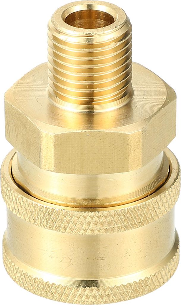 Hochdruckreiniger-Kupplung / Außenreiniger-Pistolenadapter Universal für Autos / Robustes Messing 1/4" NPT / 1 Stück Kupferton