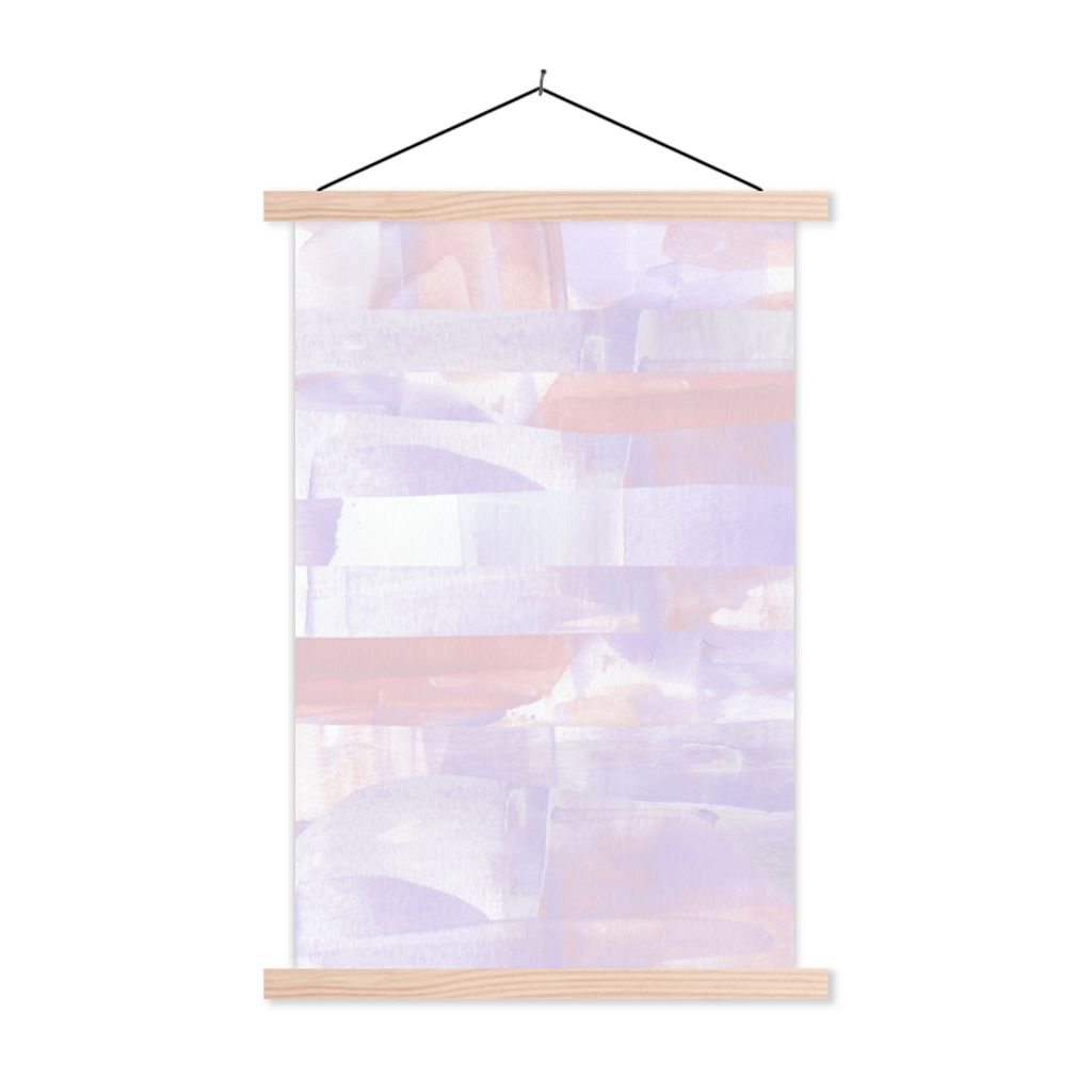 MuchoWow Textilposter Pastell - Farbe - Gestaltung 60x90 cm mit holzfarbenen Rahmen - Textil