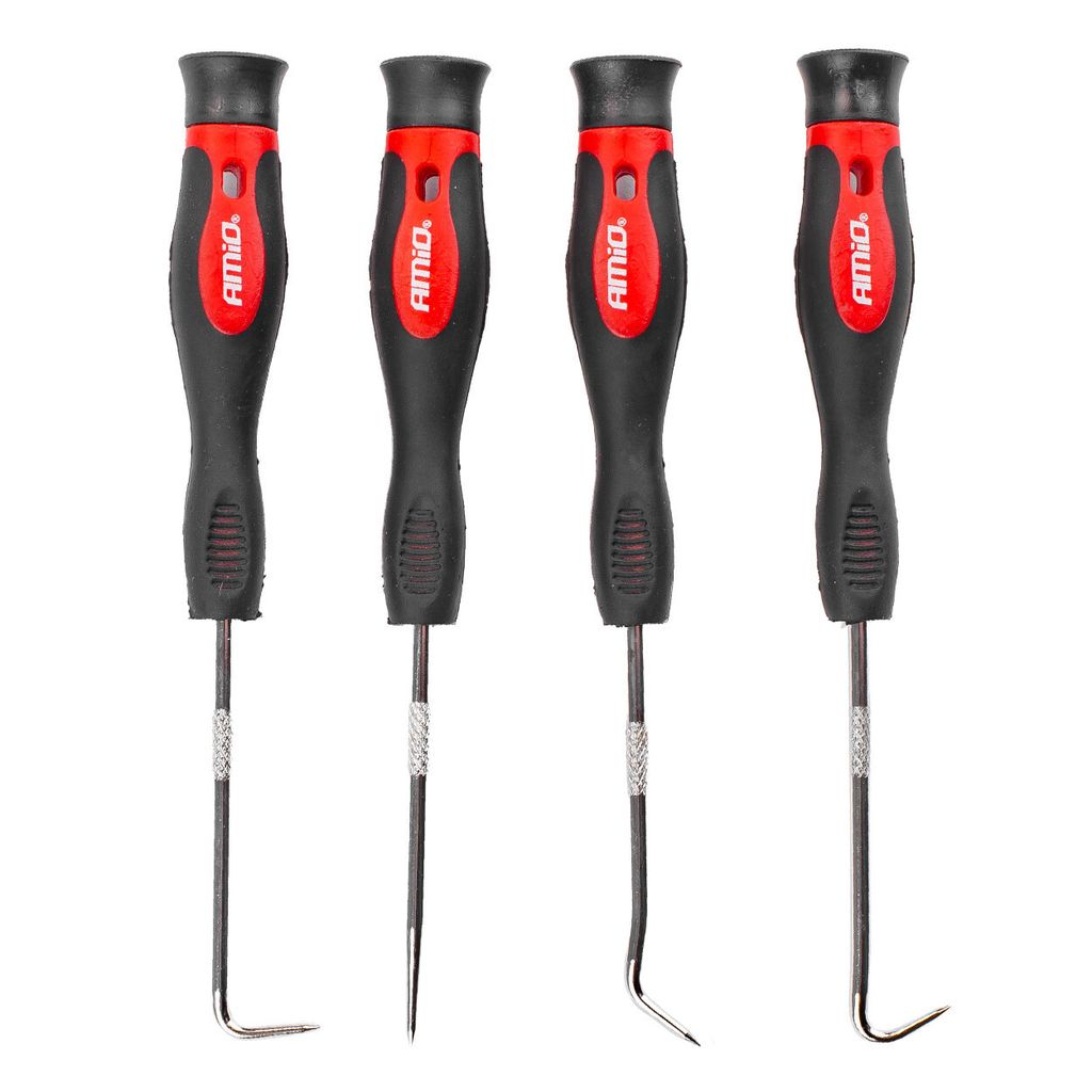 Haken-Schraubendreher Set 4-teilig AMIO-02828 mit Chromspitzen