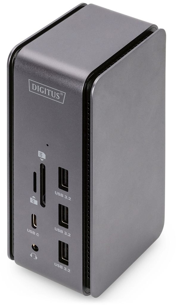USB4 Dockingstation 8K, USB Type-C (grau/schwarz, HDMI, DP, USB-A, USB-C, USB4, 3,5mm, SD/MicroSD)