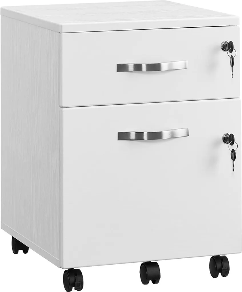 Conteneur à roulettes blanc avec 2 serrures de sécurité - Modèle Pro