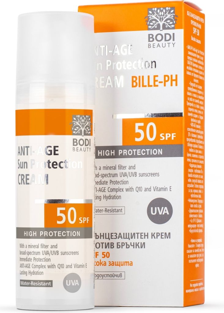 BODI BEAUTY Anti-Falten-Sonnenschutz LSF 50 mit Vitamin E und Q10 nicht fettende Sonnencreme für das Gesicht,sofort wirksame mit leichter Textur 30ml