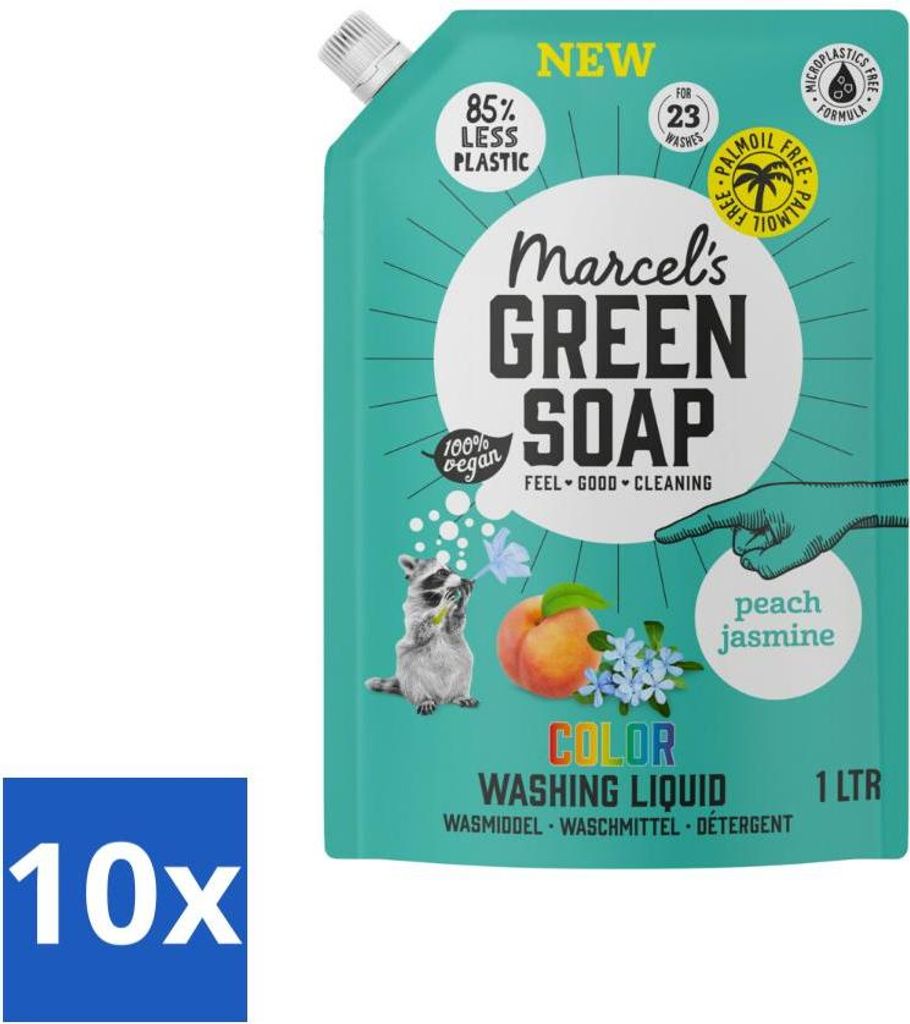 Marcel's Green Soap – Flüssigwaschmittel – Color – Nachfüller – Pfirsich & Jasmin – Wirksam & Natürlich – 23 Wäschen – 1 Liter - ...