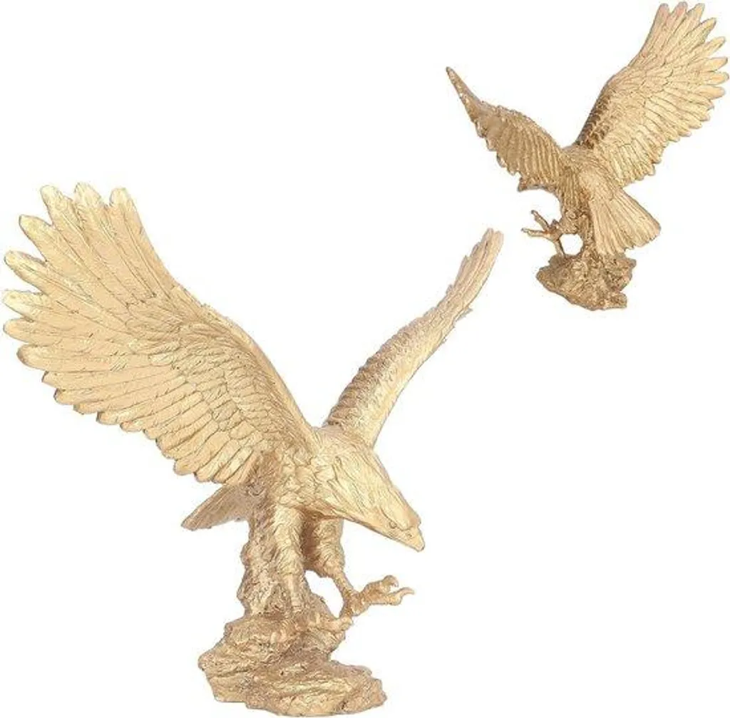 Sculpture aigle doré résine - Décoration bureau pour espace élégant