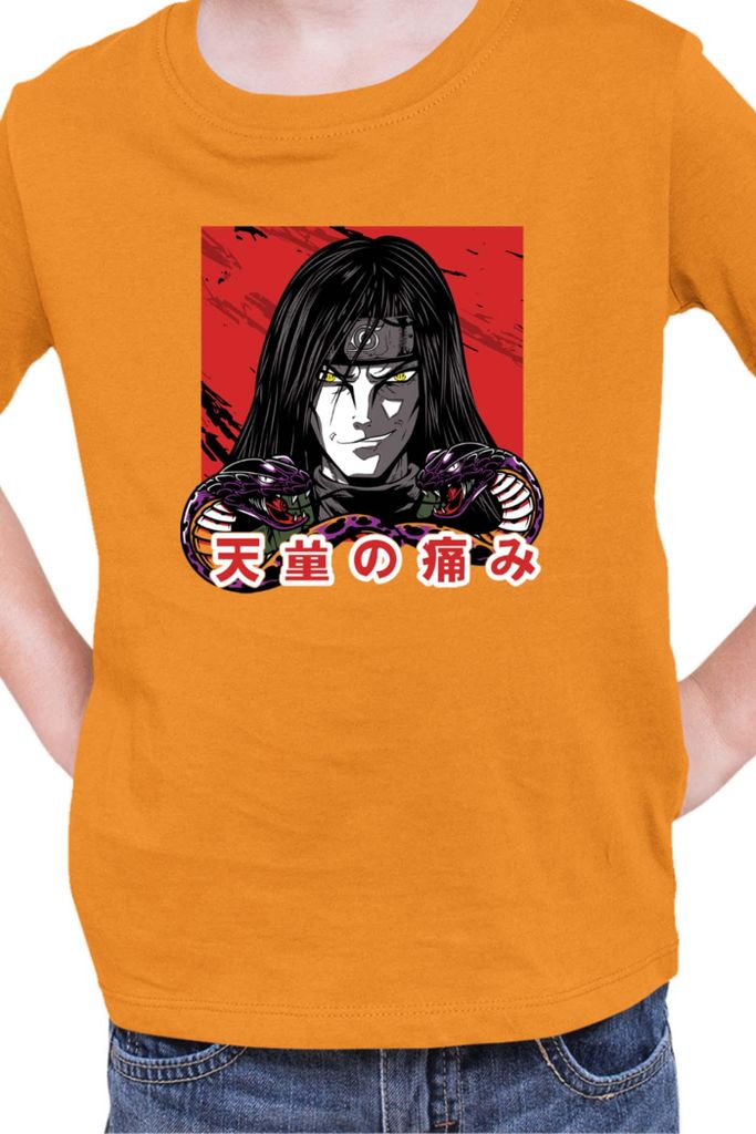 Kinder T-Shirt Naruto Orochimaru 02, 12-13 Jahr - 152 / Orange